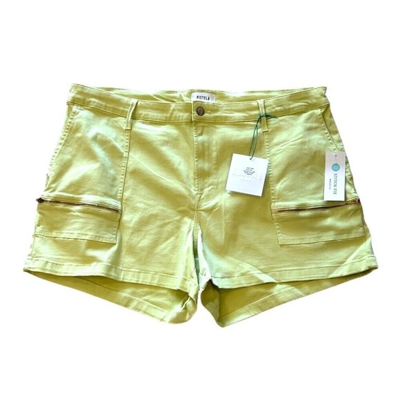 Pistola Women's Plus Size Stretch Jean Shorts Limeade Size 22W NWT - Picture 6 of 7